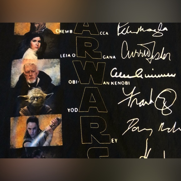 STAR WARS Actors’ Signatures Tshirt Men’s L actors Signatures 1977-2023 Movies - Picture 7 of 8